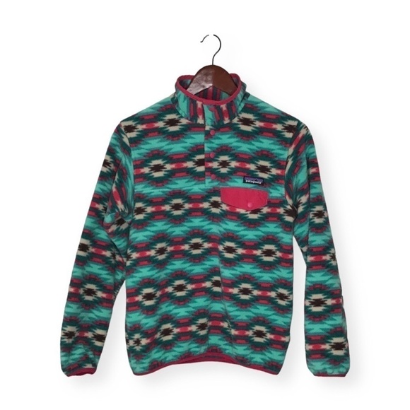 Patagonia Tops - Patagonia Synchilla Wild Desert: Beryl Green Aztec Print SnapT Fleece Size Small